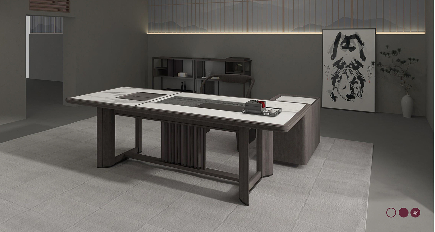 Bantai，solid wood，Office furniture ，Oriental sense，Lu Zhirong，