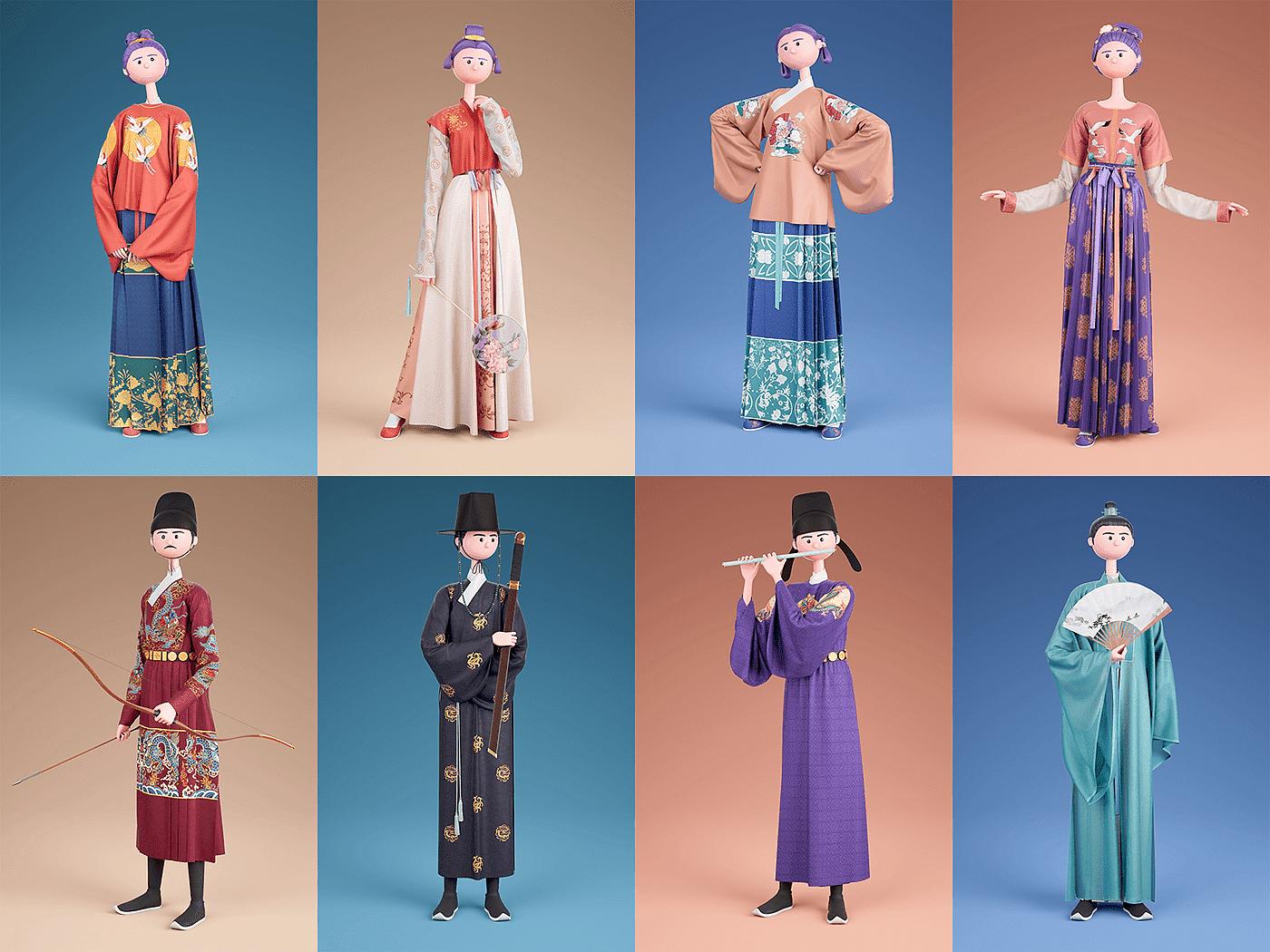 服章之美——3D汉服人物系列 Traditional Chinese Costumes - 普象网
