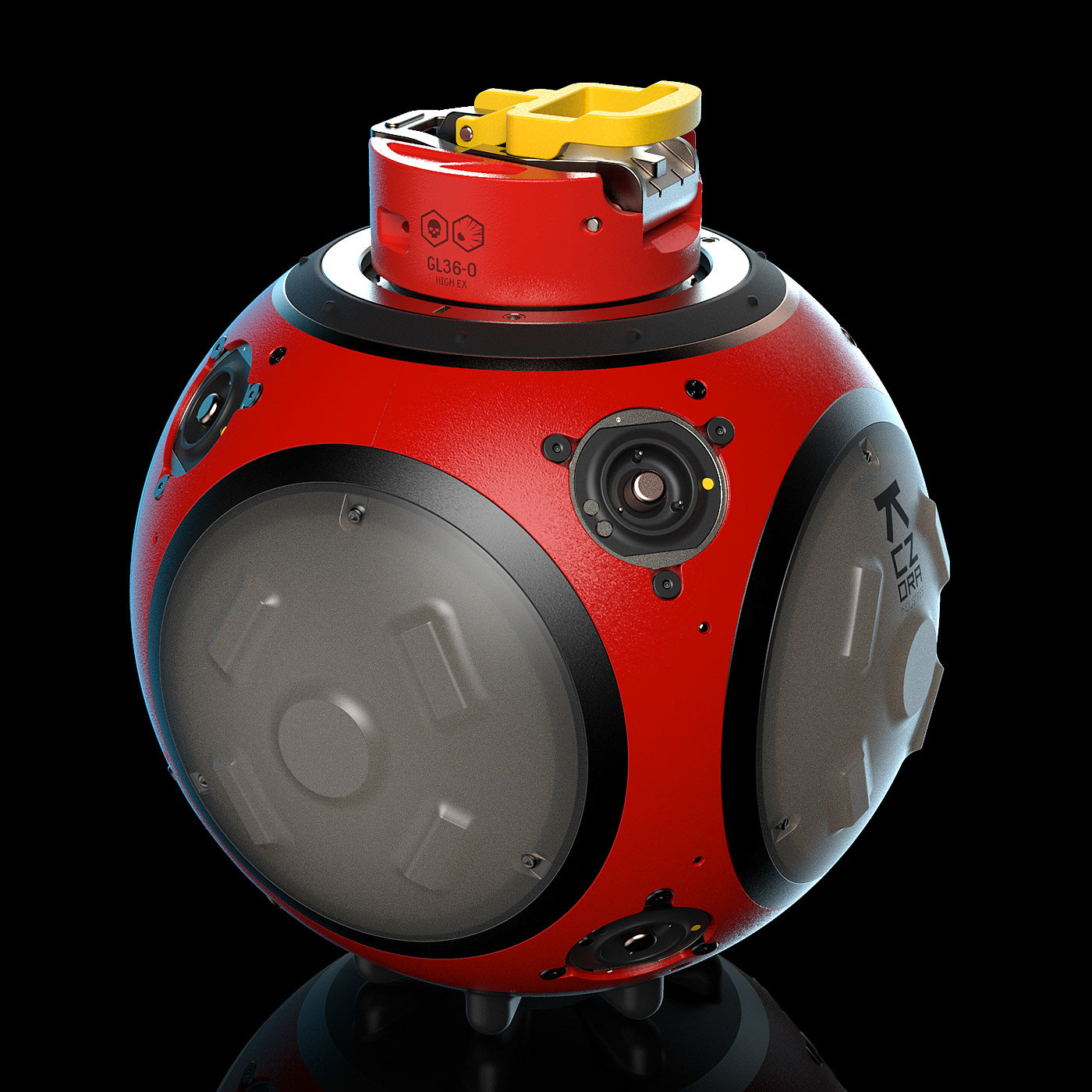 grenade，arms，3D modeling，conceptual design，Render，