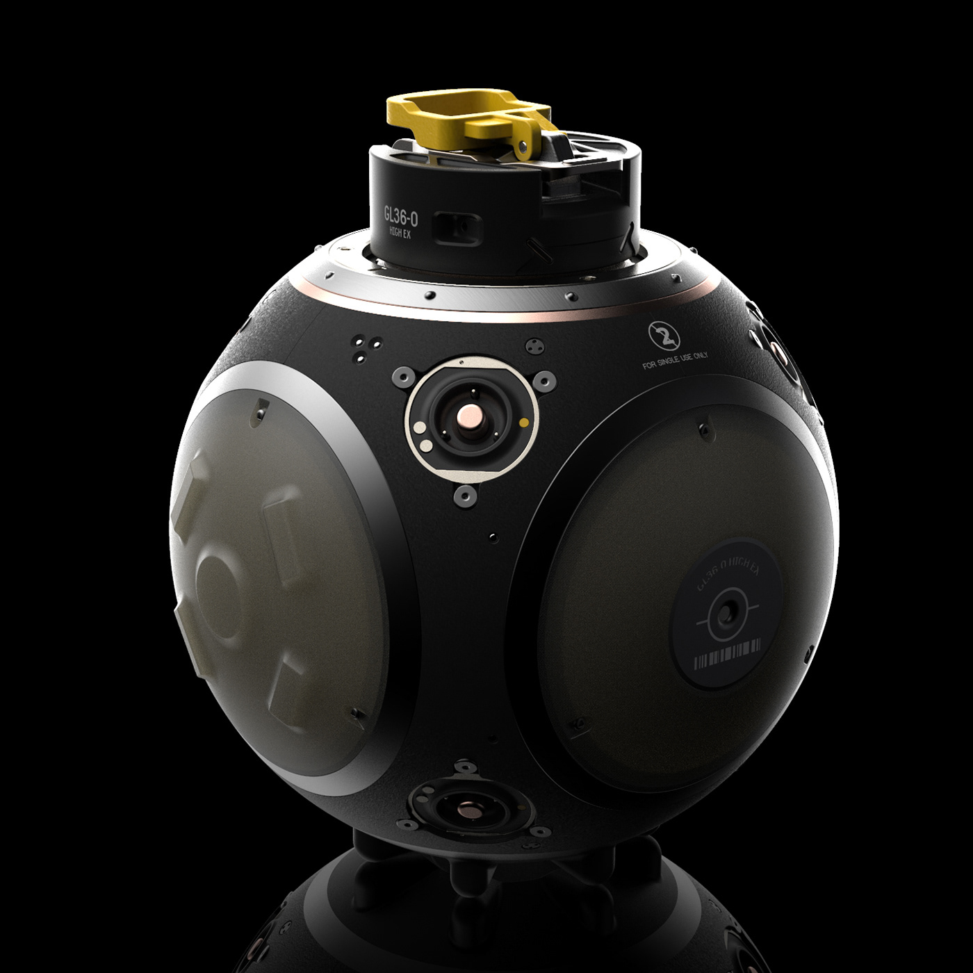 grenade，arms，3D modeling，conceptual design，Render，