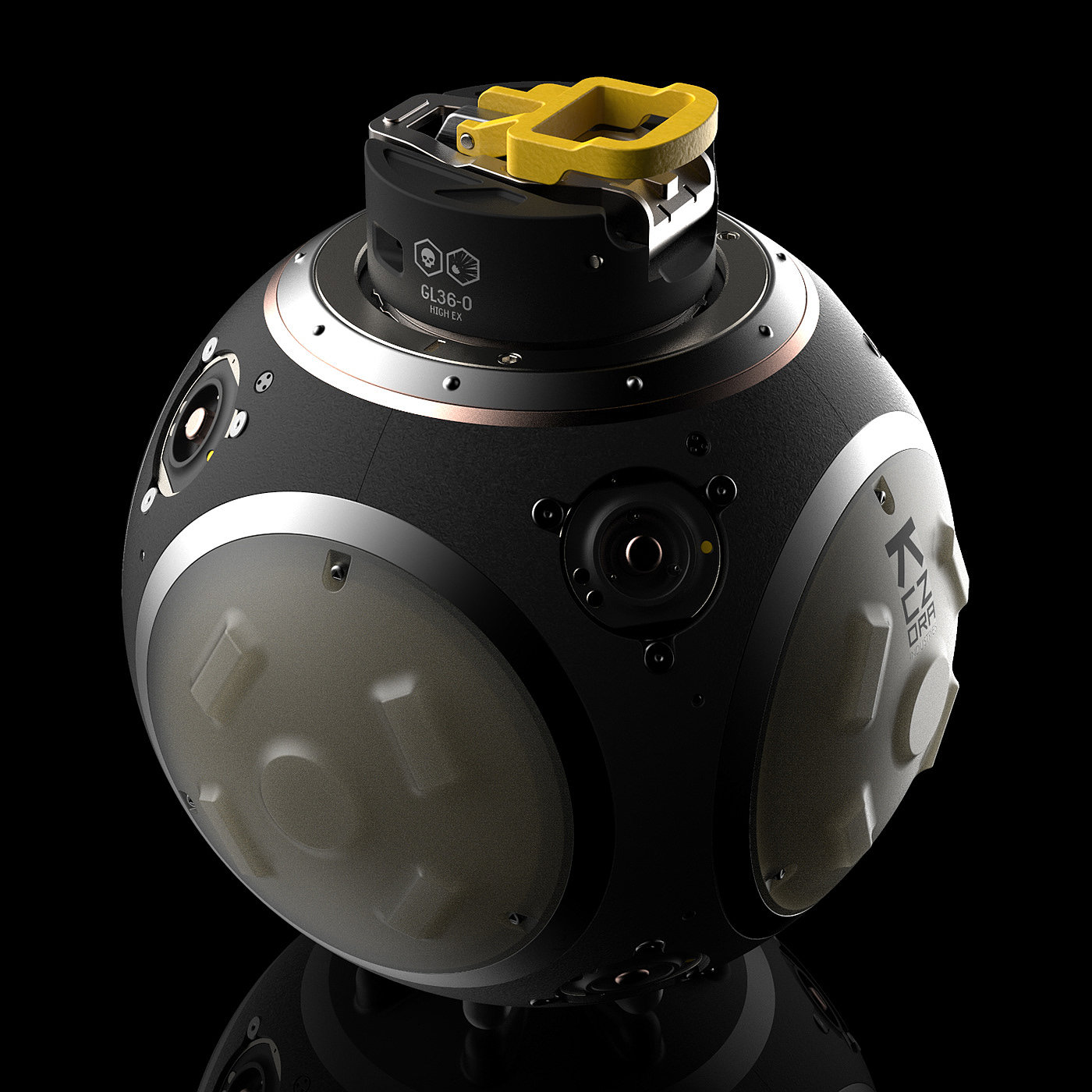 grenade，arms，3D modeling，conceptual design，Render，