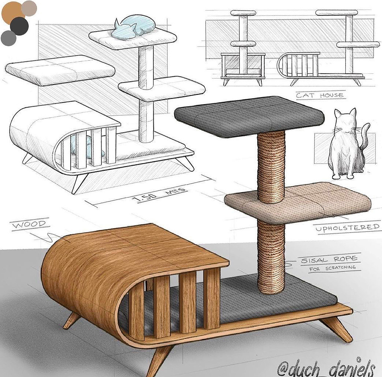 家具，床，椅子，草图，