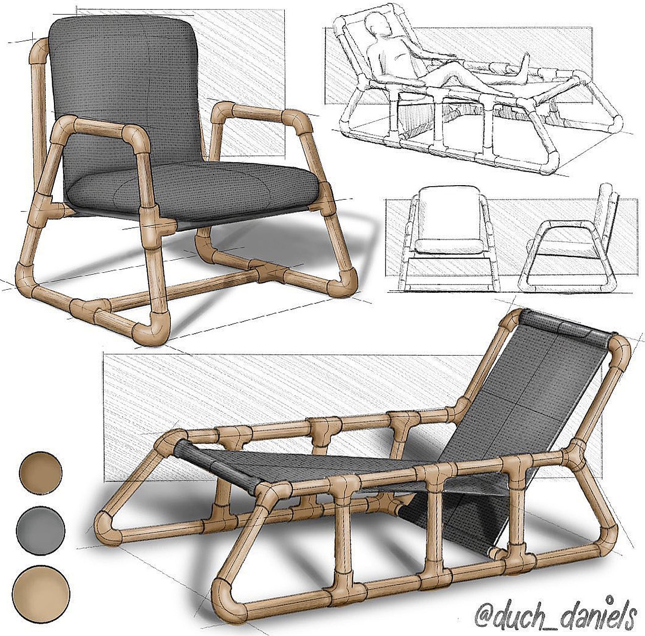 furniture，Bed，chair，sketch，
