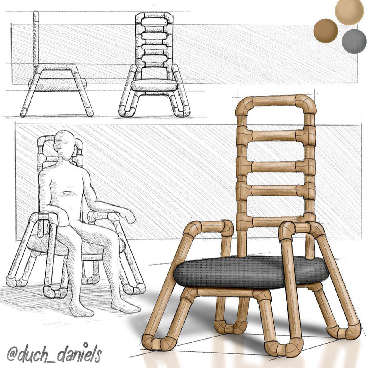 furniture，Bed，chair，sketch，