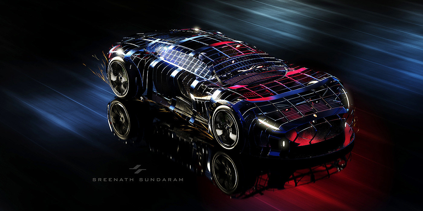 Porsche，Sports car，3d，automobile，