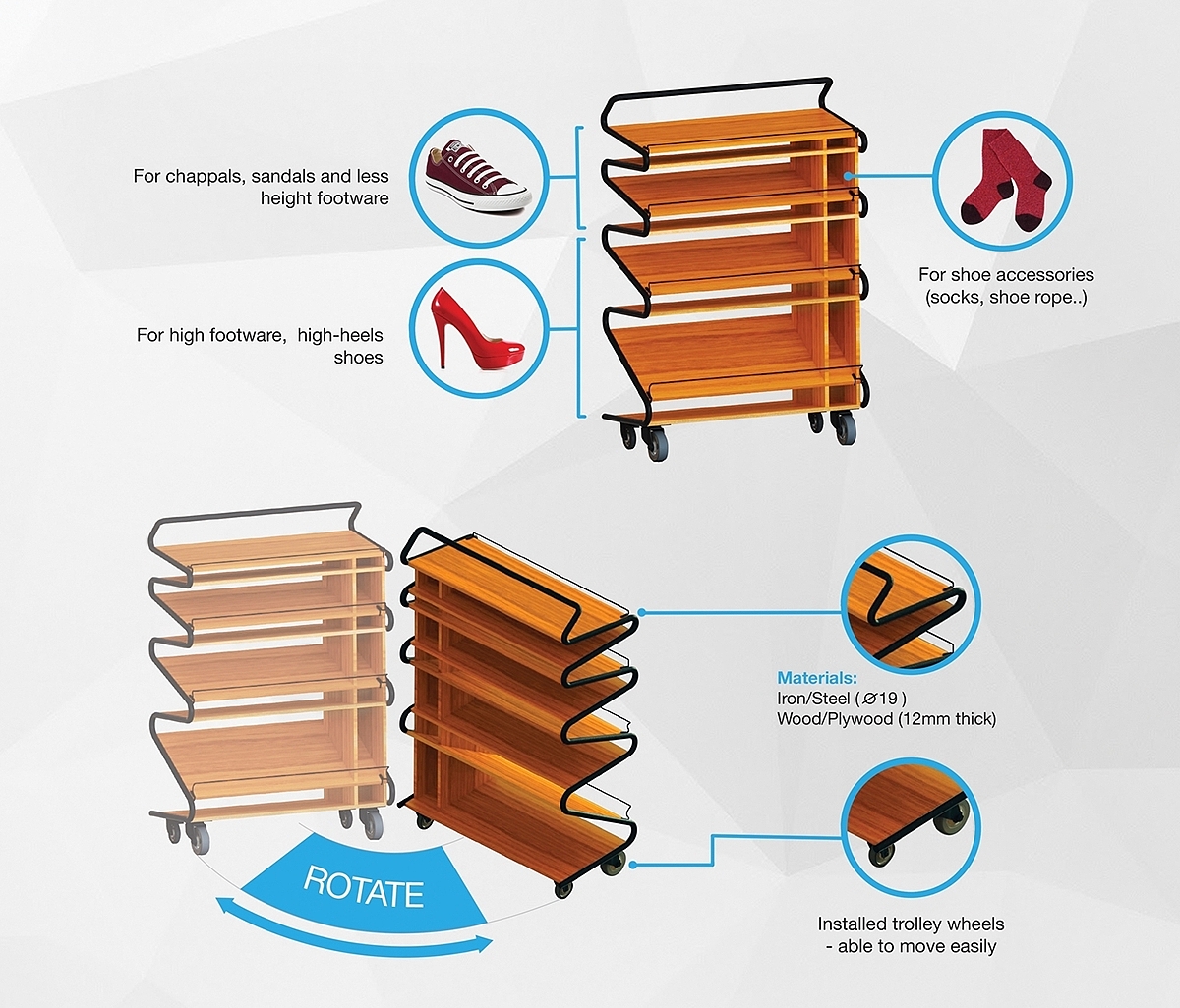 shoe rack，woodiness，Simplicity，