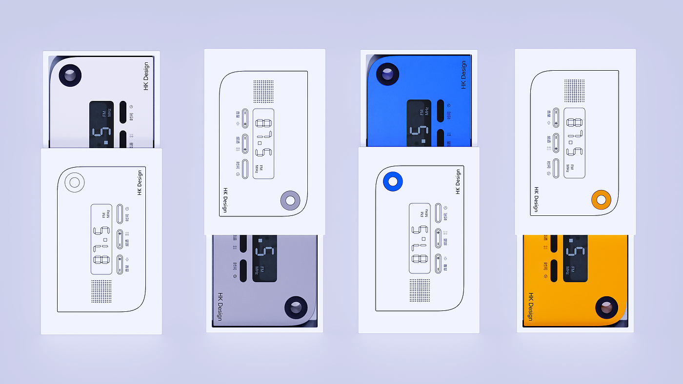 Appearance design，Four or six level radio，Rhino modeling，Keyshot rendering，Simple PS post，
