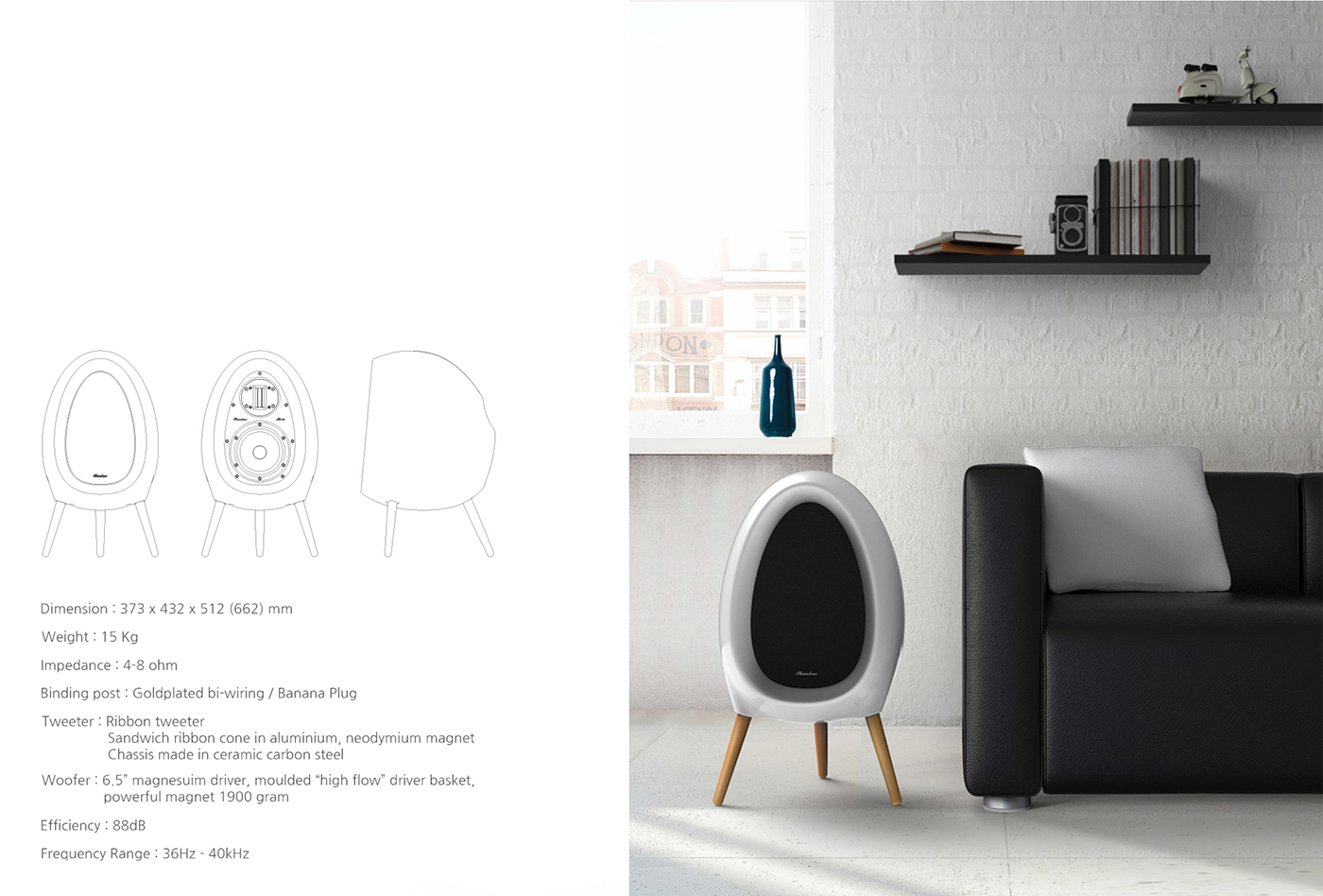 phantom，PEV material，high polymer，Plastic，Causative type，conceptual design，High end speaker，