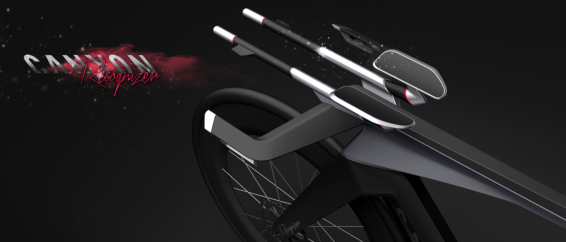 Bicycle，black，silver，3D rendering，Canyon，