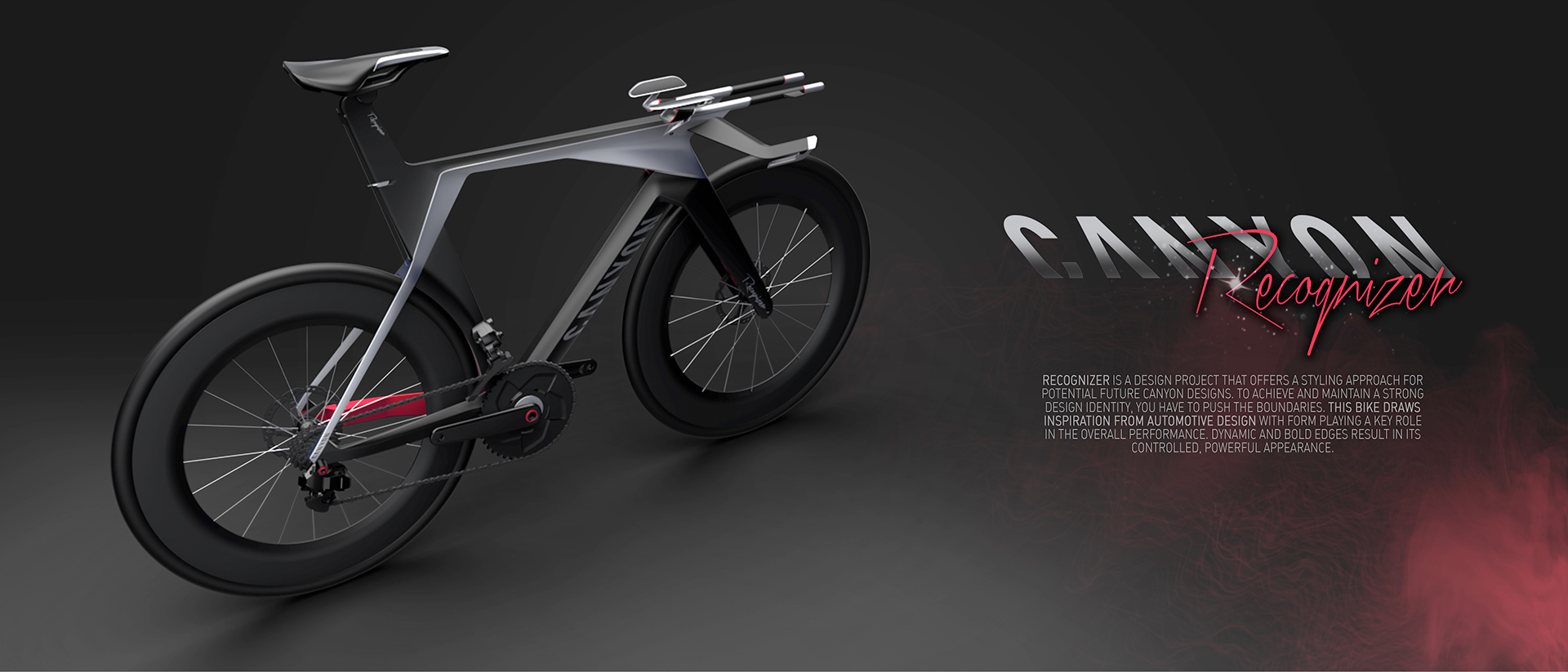 Bicycle，black，silver，3D rendering，Canyon，