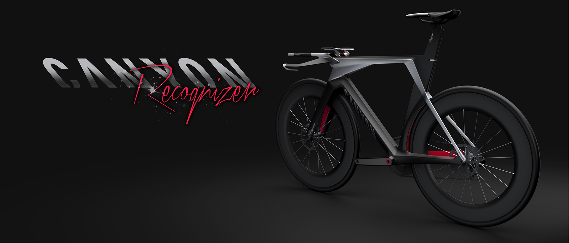 Bicycle，black，silver，3D rendering，Canyon，