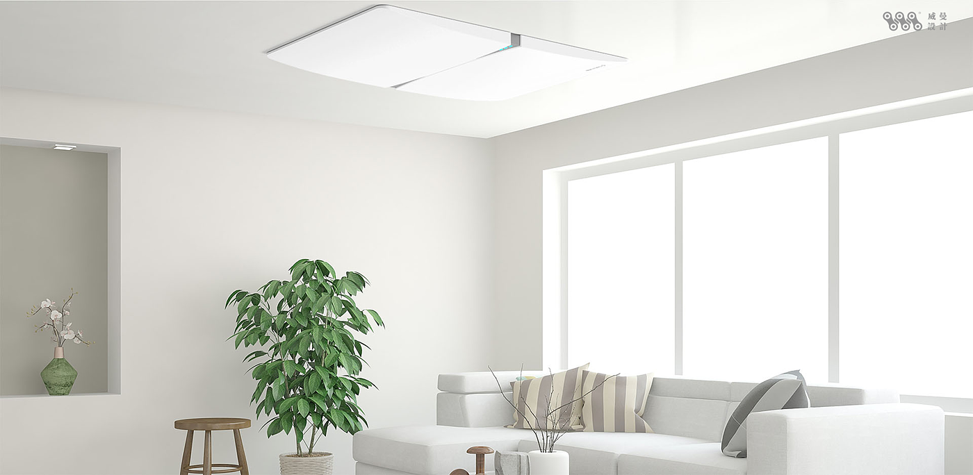 Fresh air fan design，Ceiling type，Appearance design，