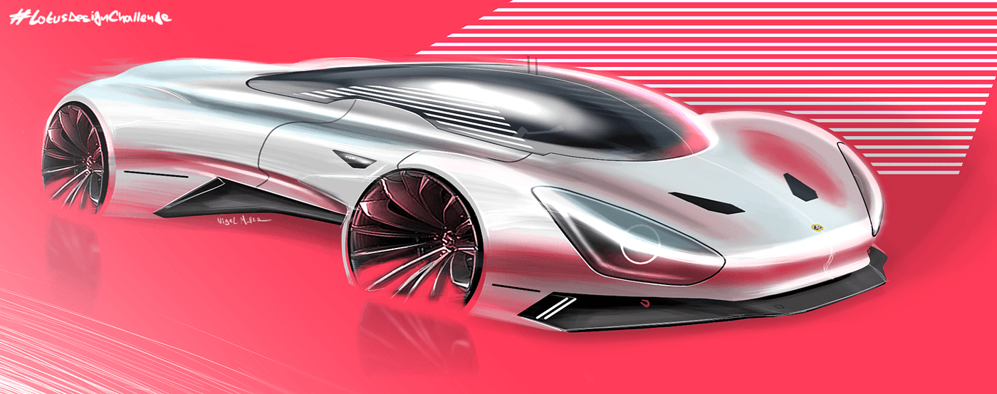 Hand drawn car，2d rendering，Works of foreign designers，ps，sketchbook，Wacom digital board，