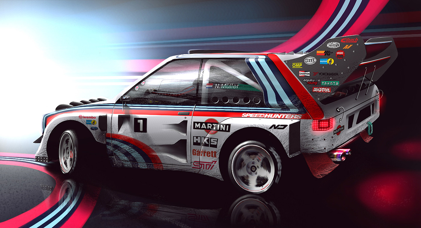 Hand drawn car，2d rendering，Works of foreign designers，ps，sketchbook，Wacom digital board，