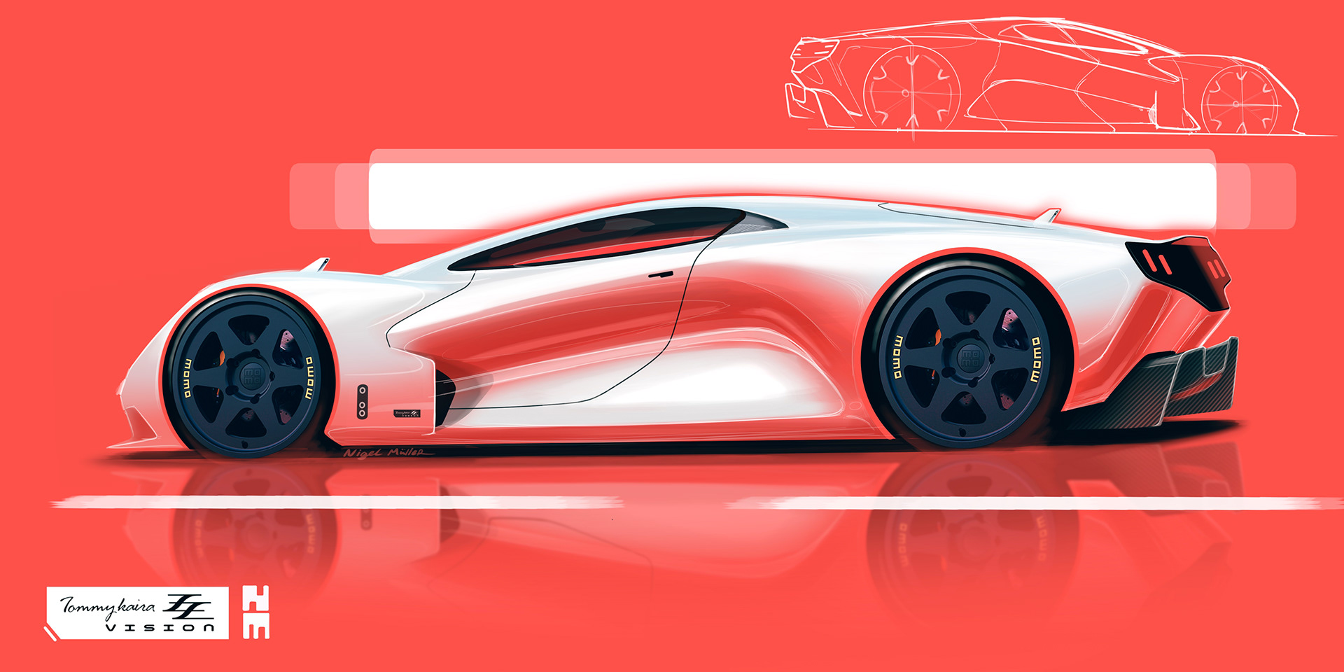 Hand drawn car，2d rendering，Works of foreign designers，ps，sketchbook，Wacom digital board，