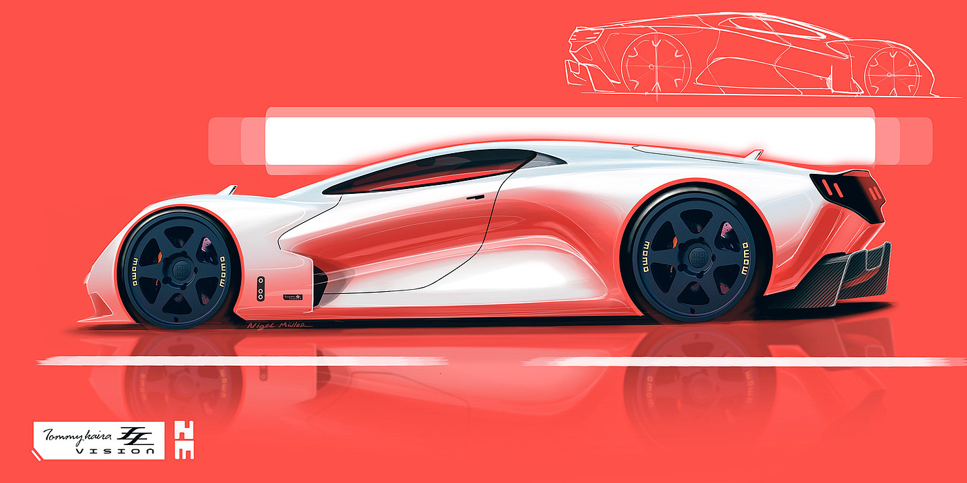 Hand drawn car，2d rendering，Works of foreign designers，ps，sketchbook，Wacom digital board，
