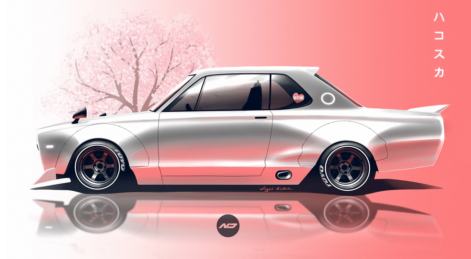 Hand drawn car，2d rendering，Works of foreign designers，ps，sketchbook，Wacom digital board，