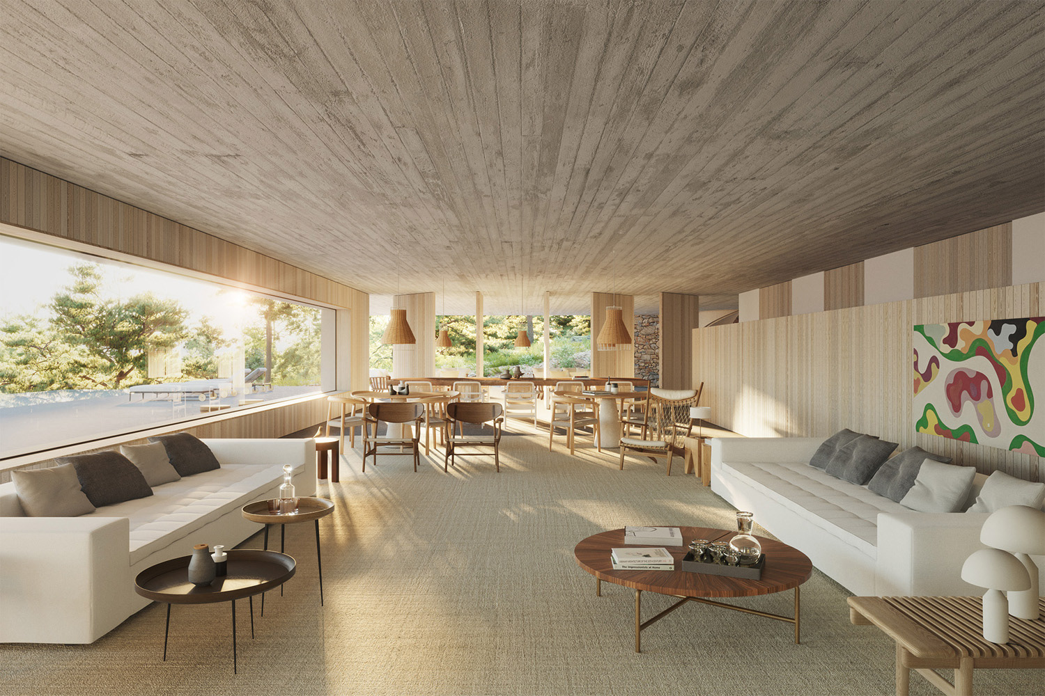 Private villa，df，interior space ，Brazilian architectural design office，