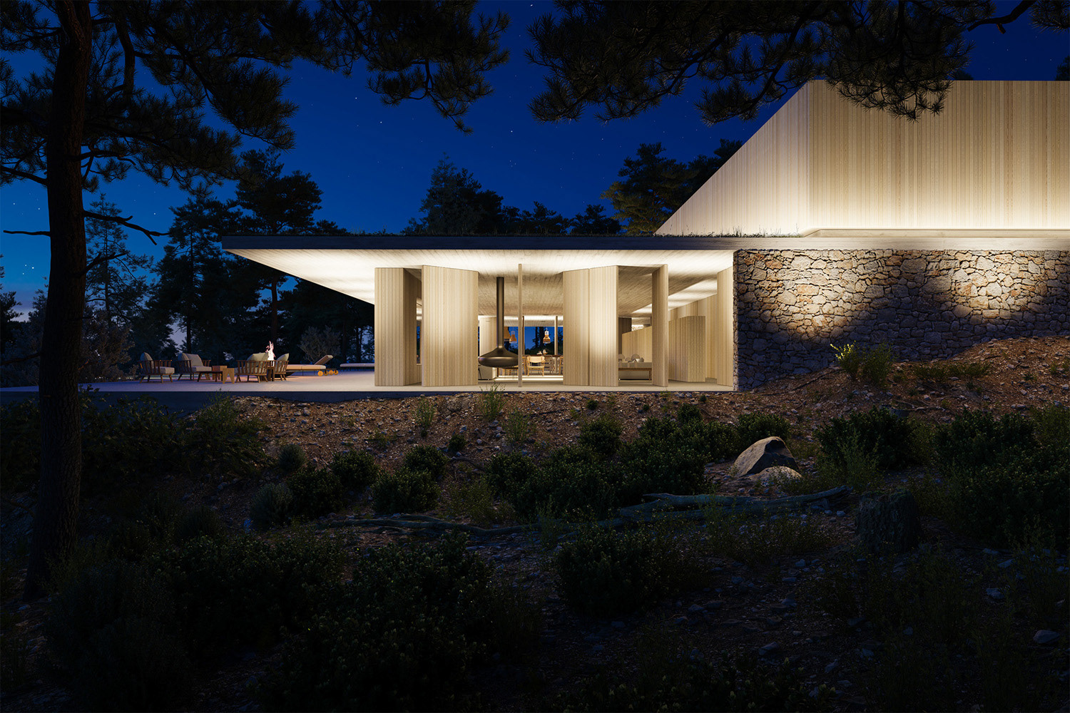 Private villa，df，interior space ，Brazilian architectural design office，