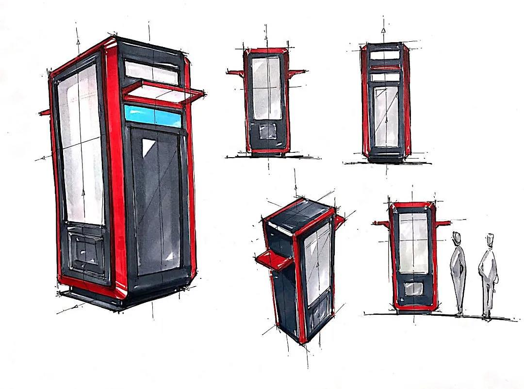 New post station bus stop，