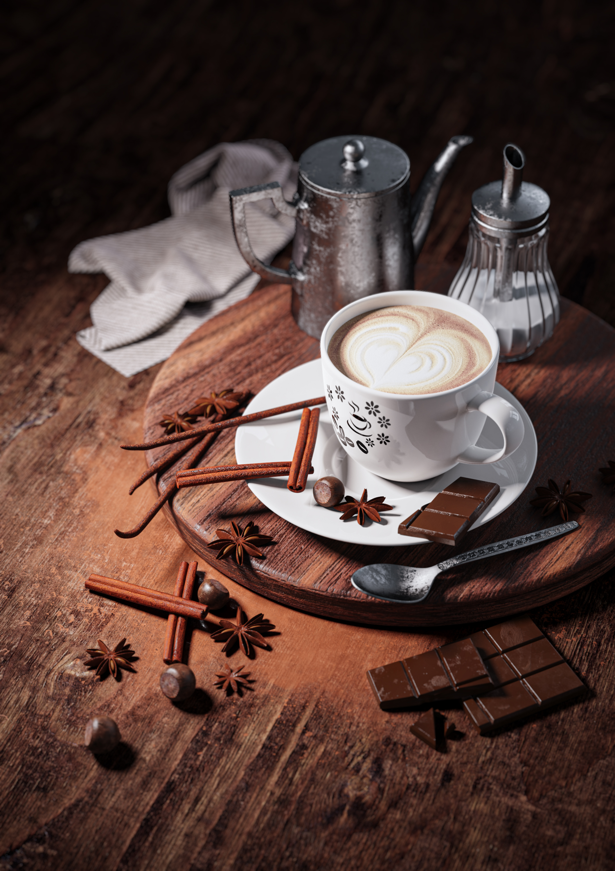keyshot，Realistic rendering，indoor，food，Coffee，Home Furnishing，
