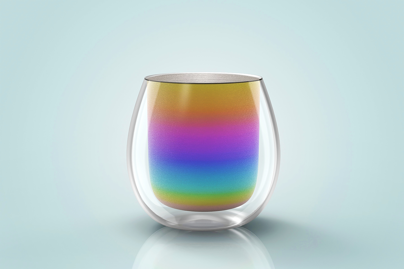 彩虹，纯钛，水晶，杯子，