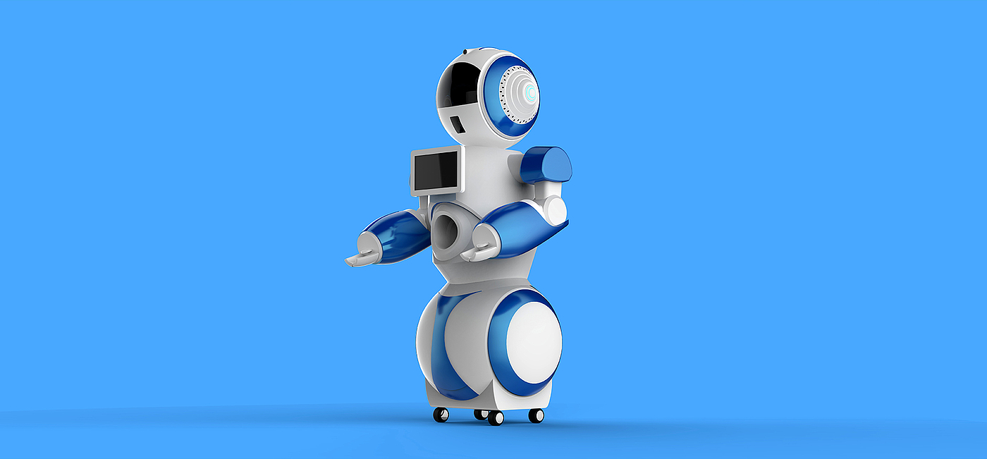 Desktop intelligent robot，Round tower，Design，science and technology，