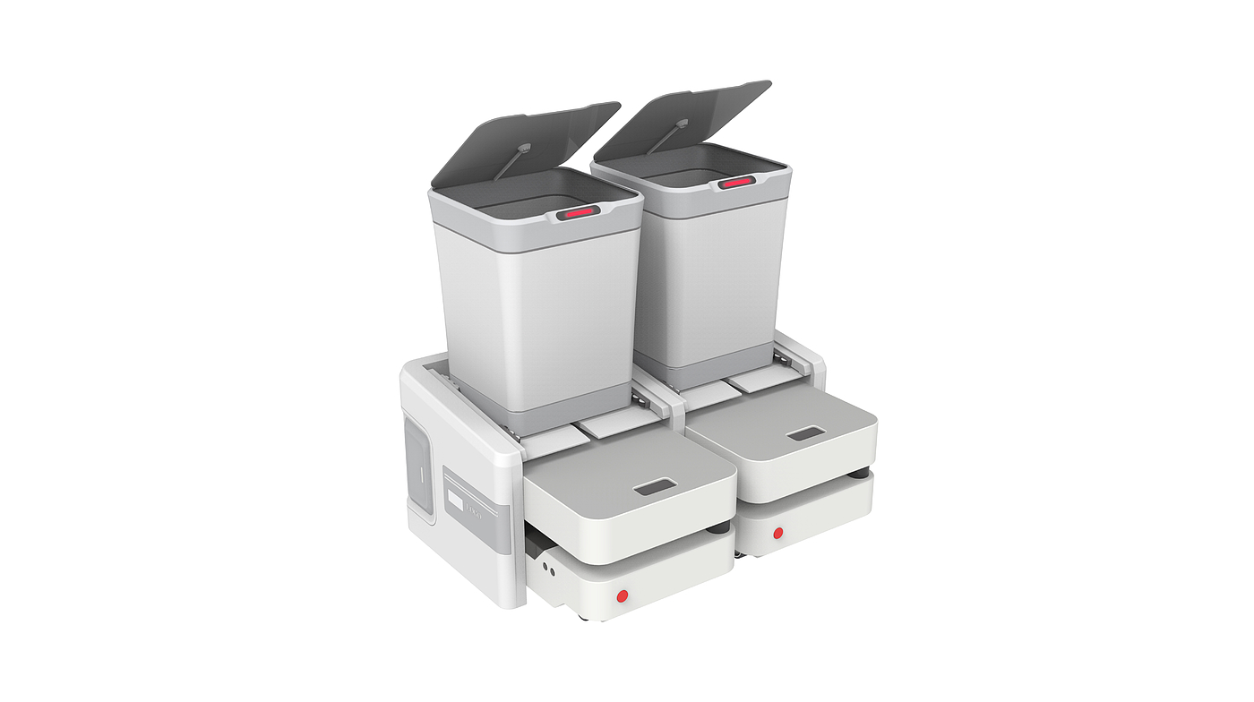 medical care，trash can，robot，intelligence，Design，Round tower，