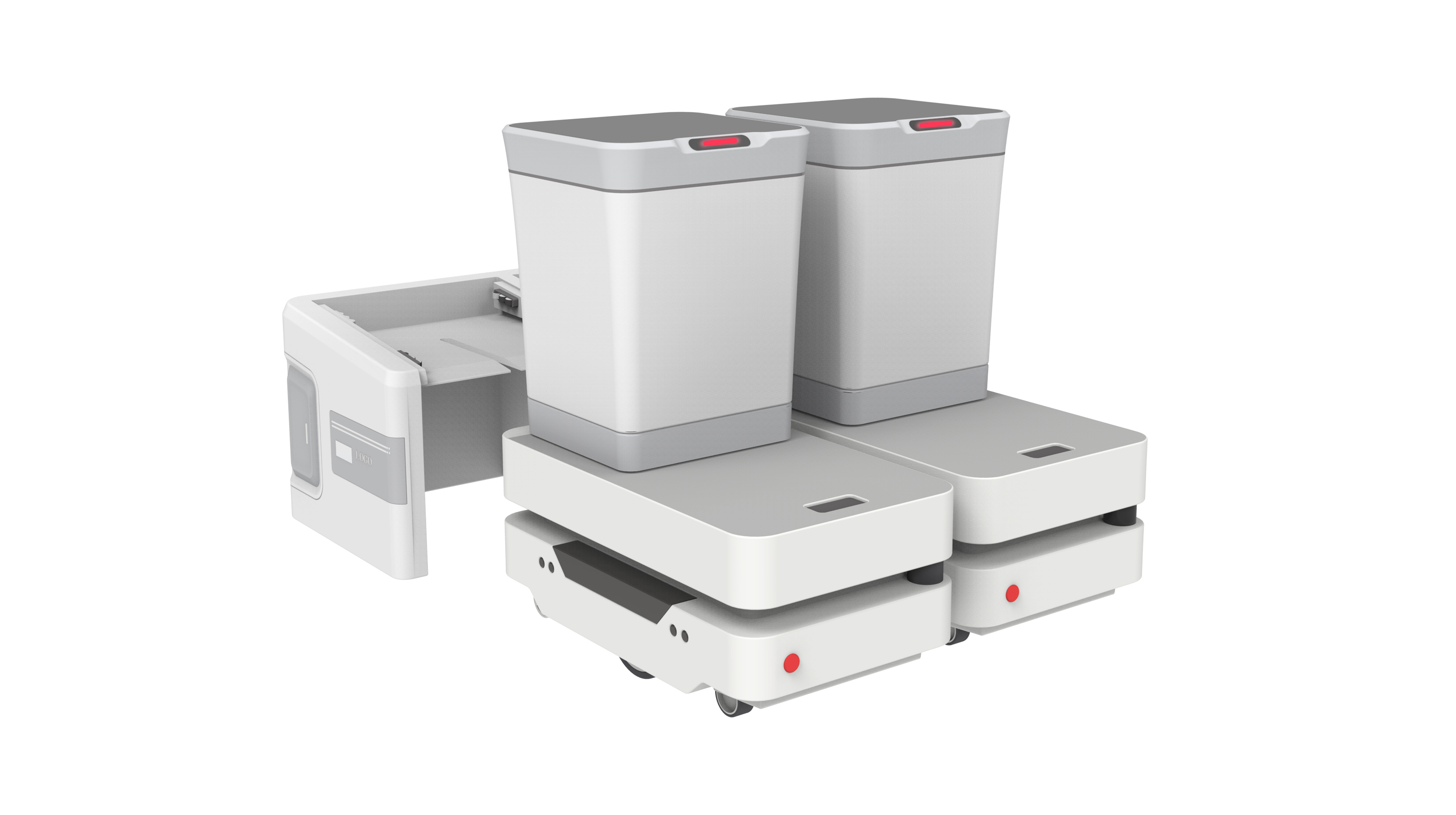 medical care，trash can，robot，intelligence，Design，Round tower，