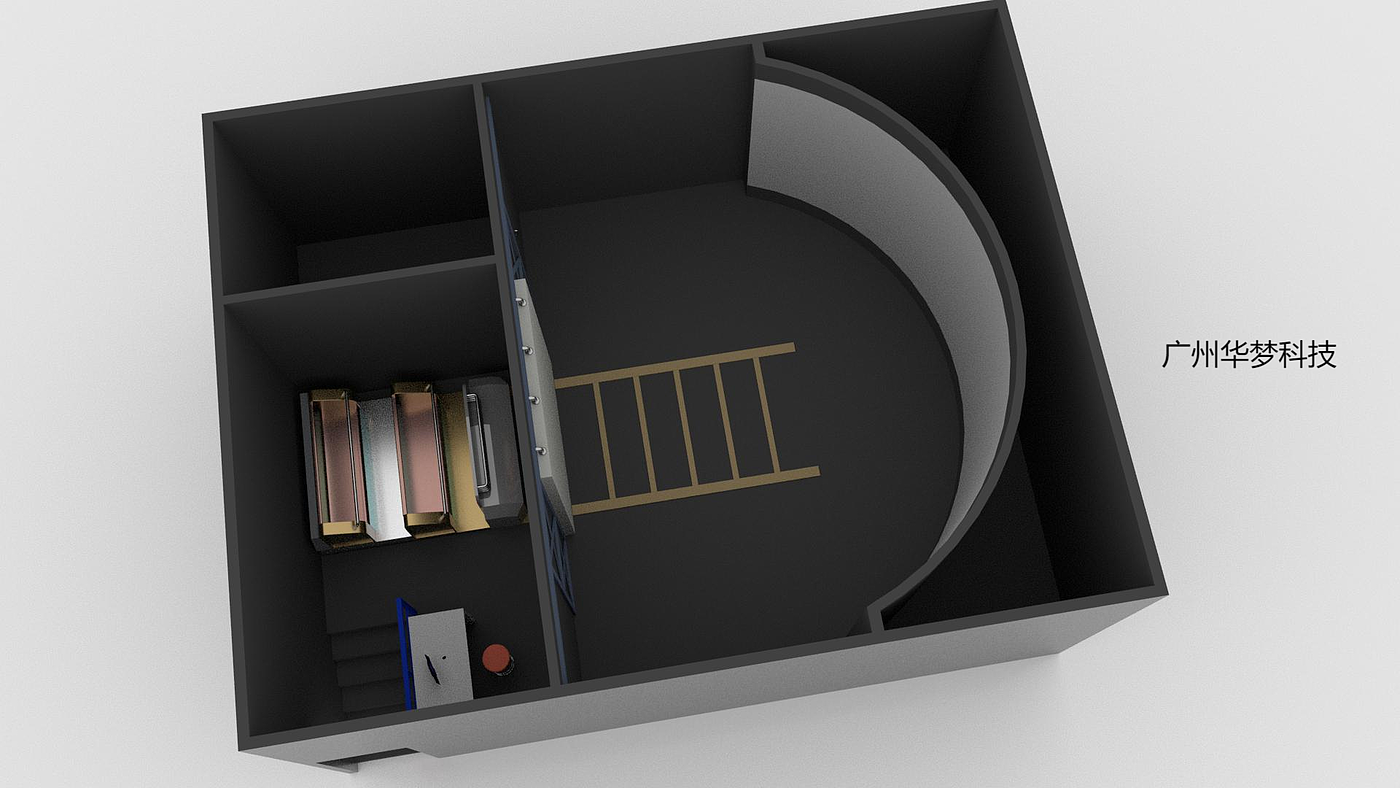 Circular curtain track dynamic immersion space，