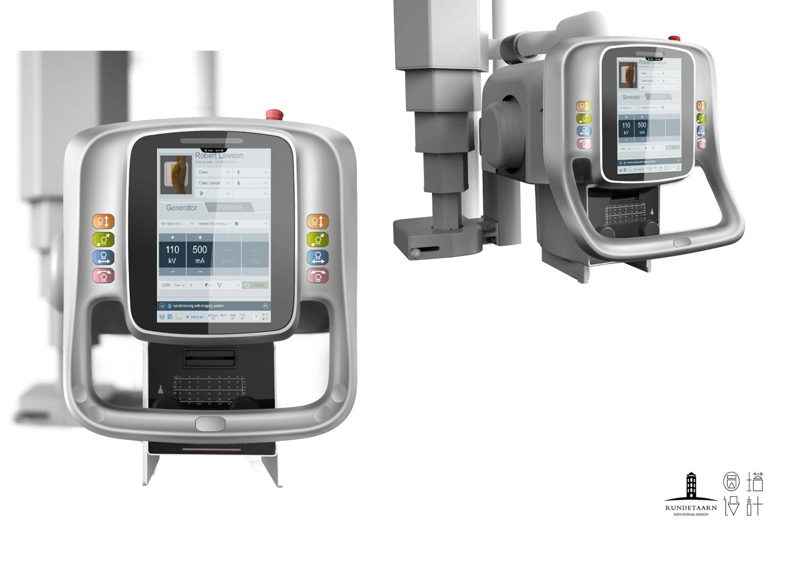 X-ray machine，Column，medical care，Design，Round tower，