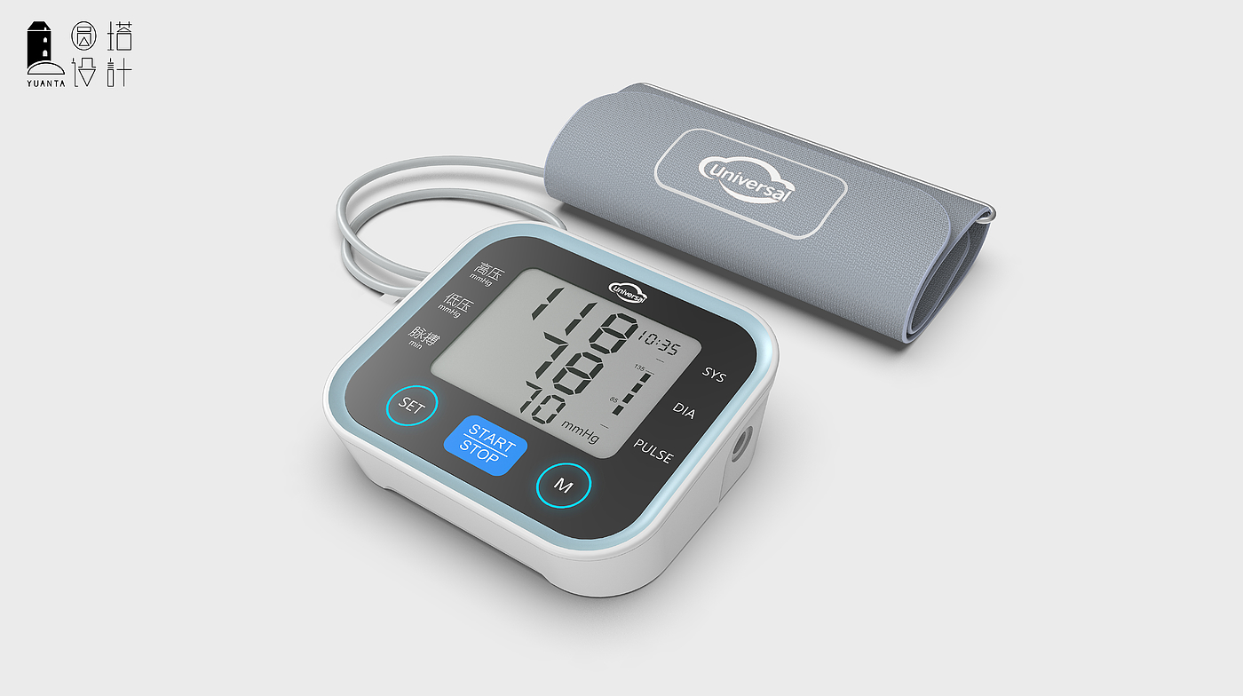 sphygmomanometer，medical care，Portable，Design，Round tower，intelligence，