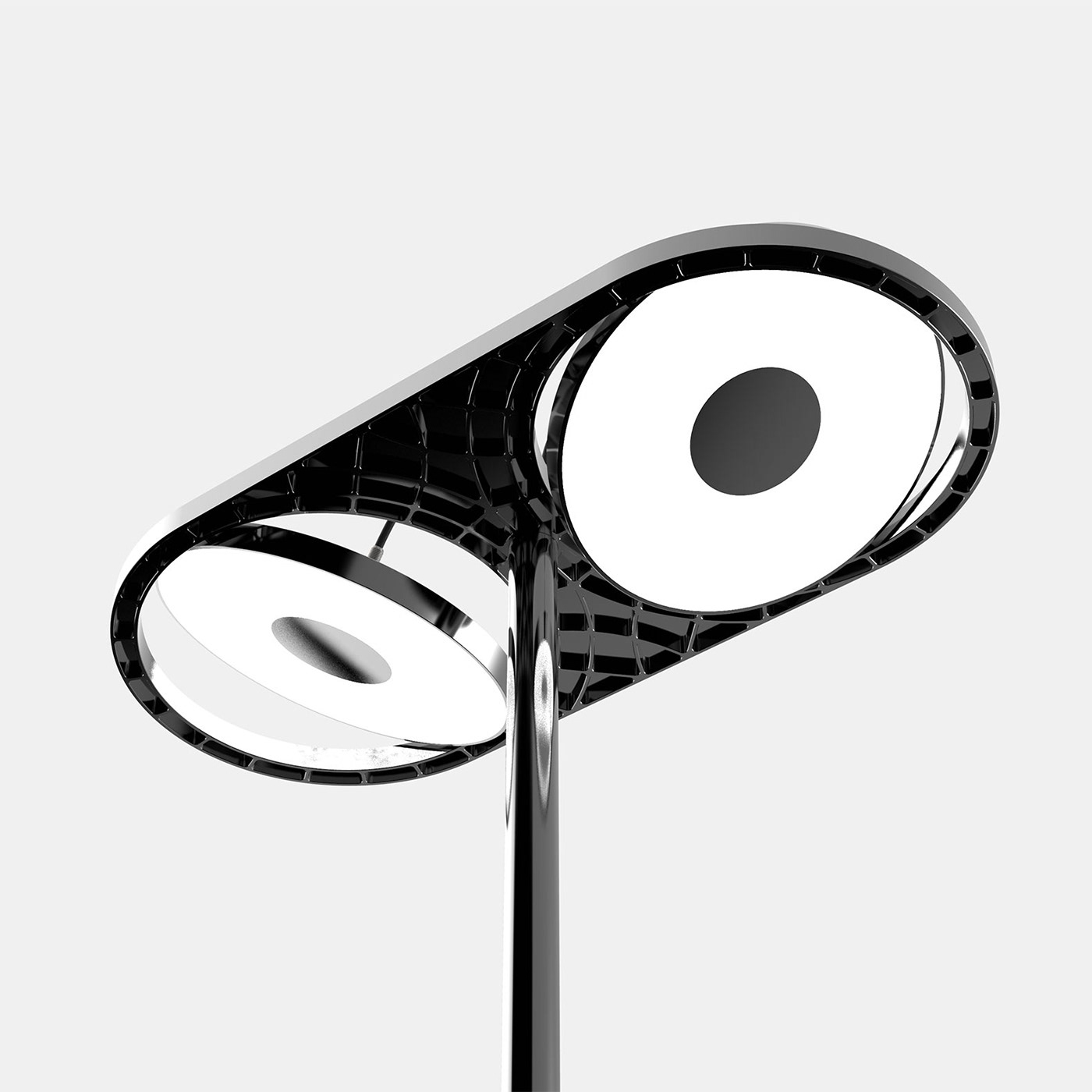 duo floor lamp|機械風格落地燈設計