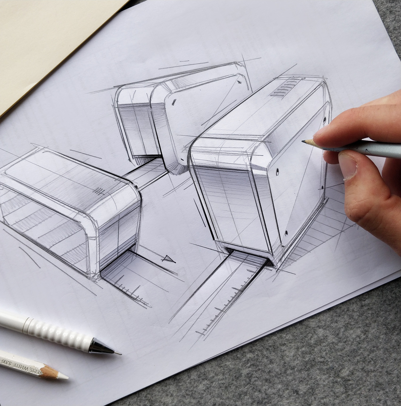 sketch，industrial design，Hand drawn products，