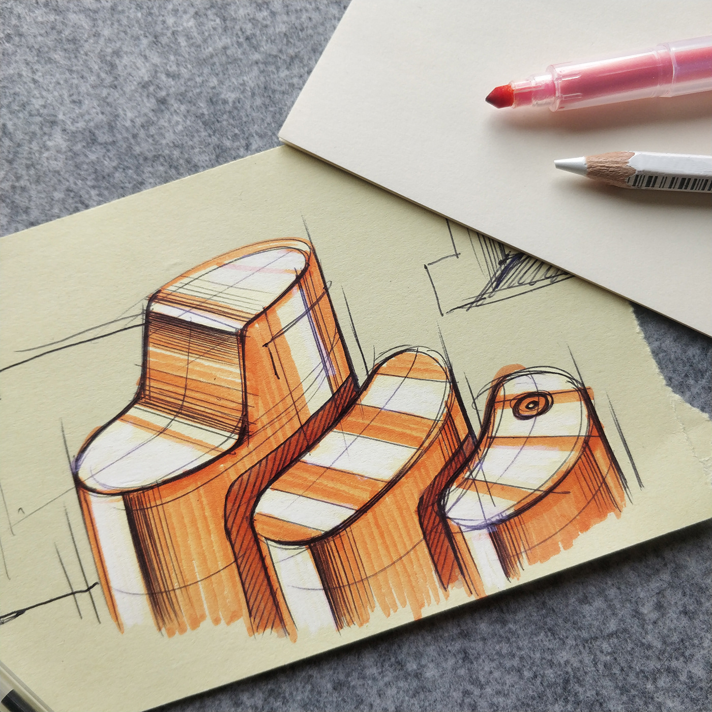 sketch，industrial design，Hand drawn products，