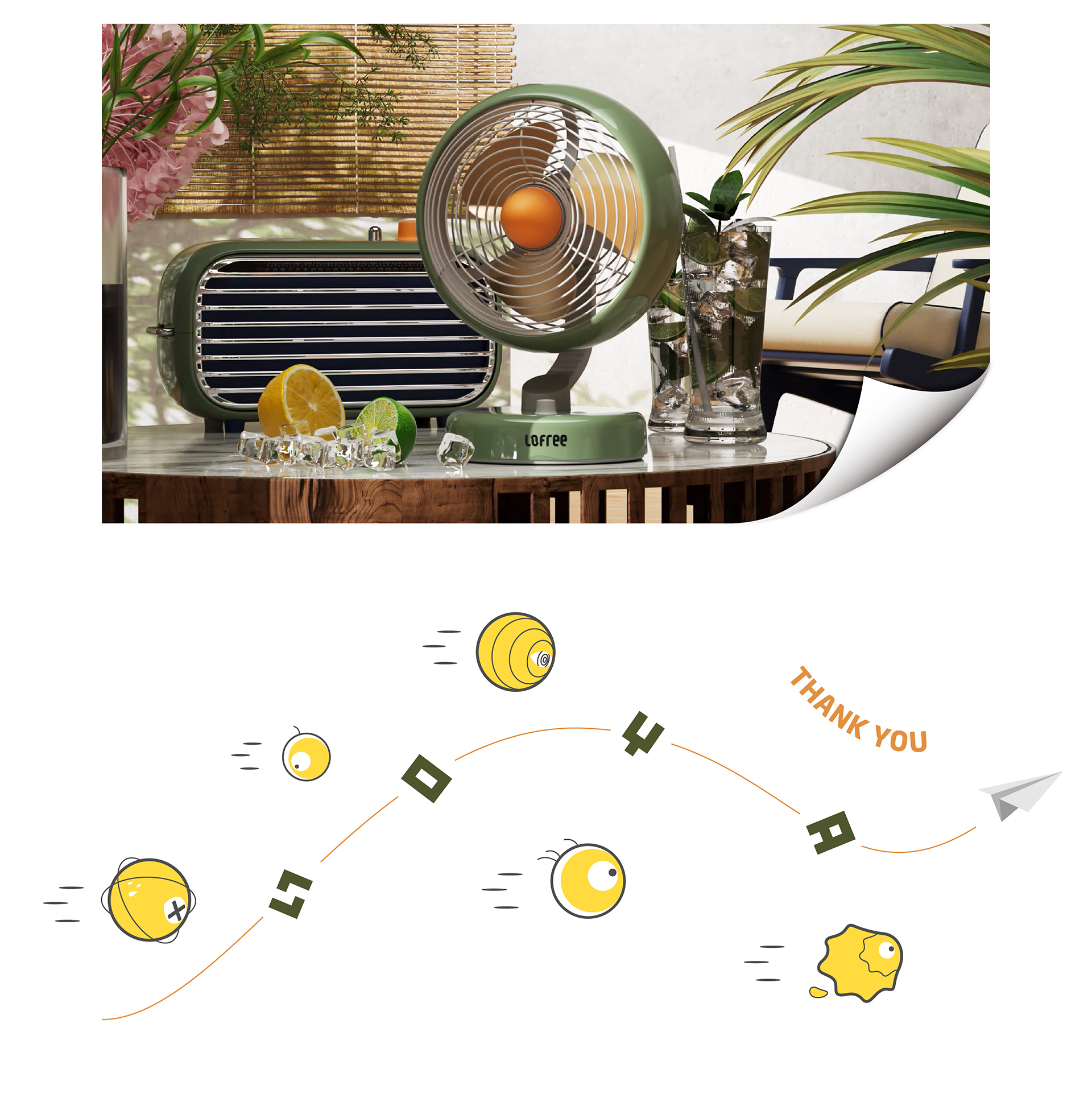 dynamic design ，Product animation，Fan，small home appliances，originality，fresh，interest，