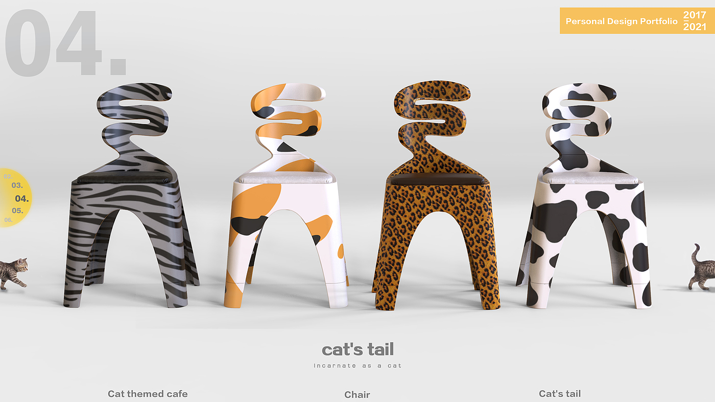 furniture design ，Theme restaurant，Cat coffee，chair，