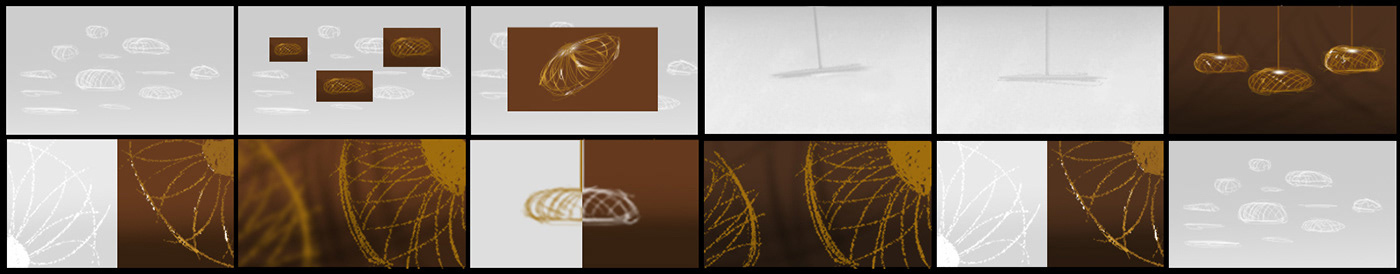 a chandelier，Stainless steel strip，product design，