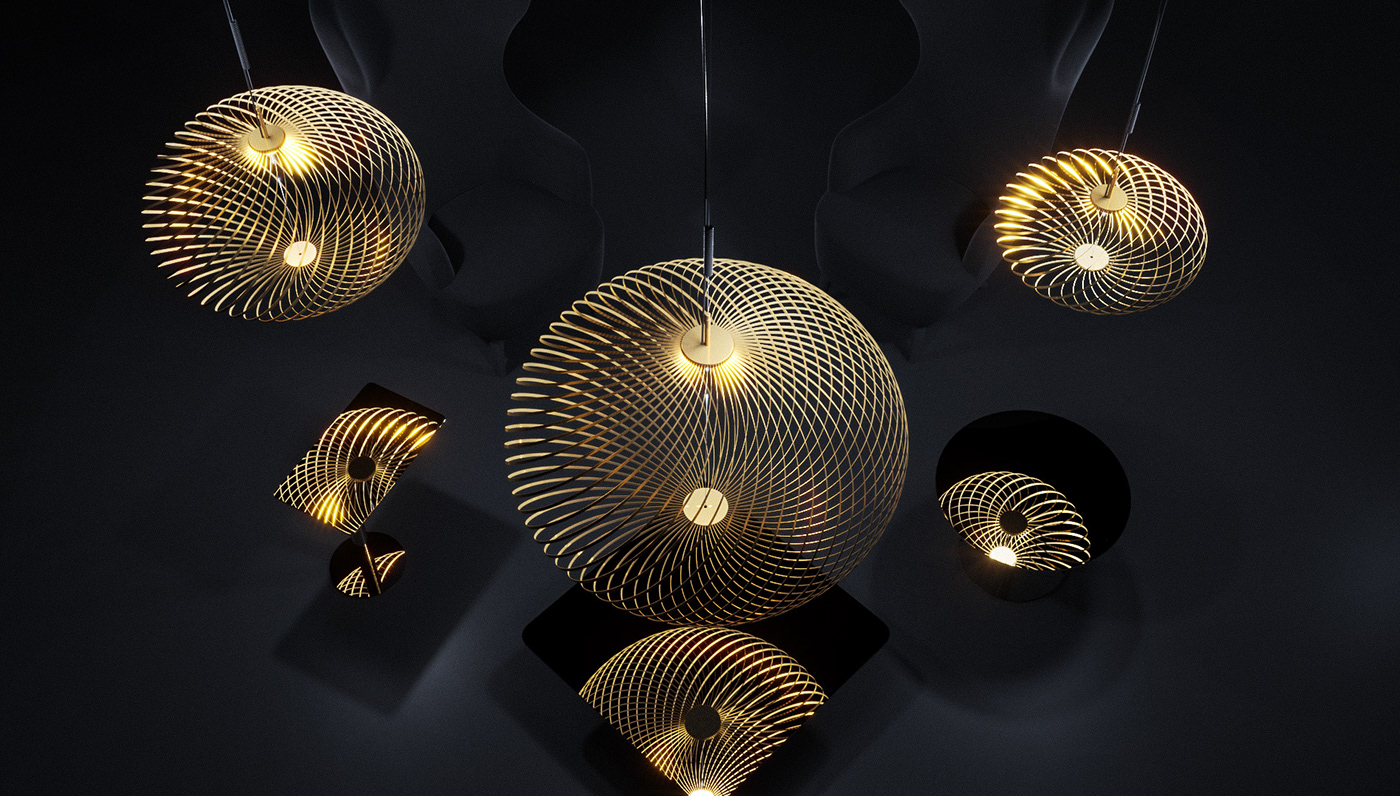 a chandelier，Stainless steel strip，product design，