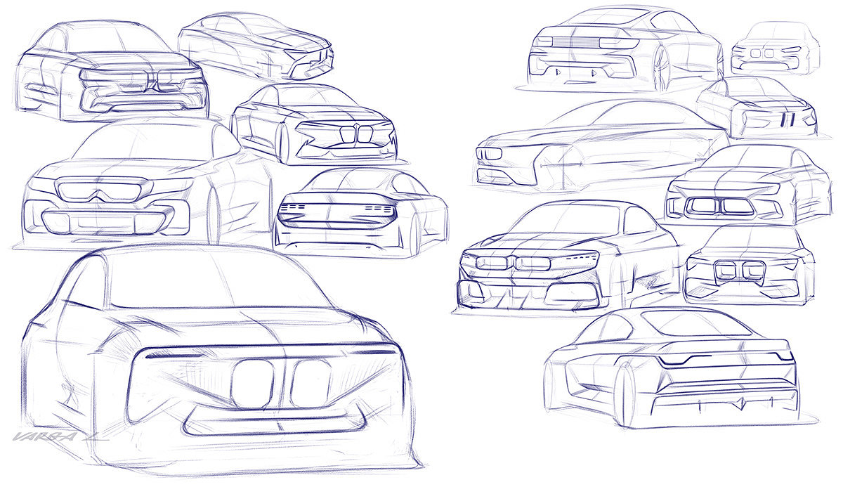 BMW M2，Automobile design，Hand drawn，