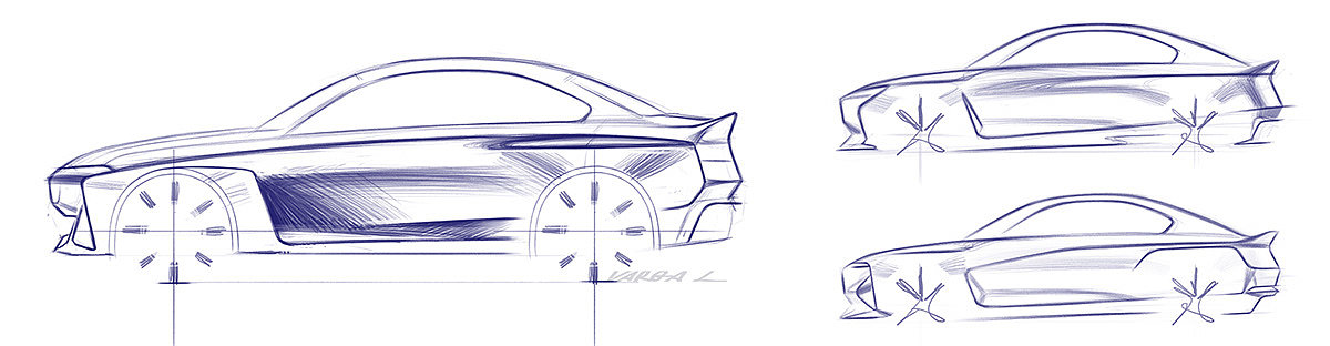 BMW M2，Automobile design，Hand drawn，
