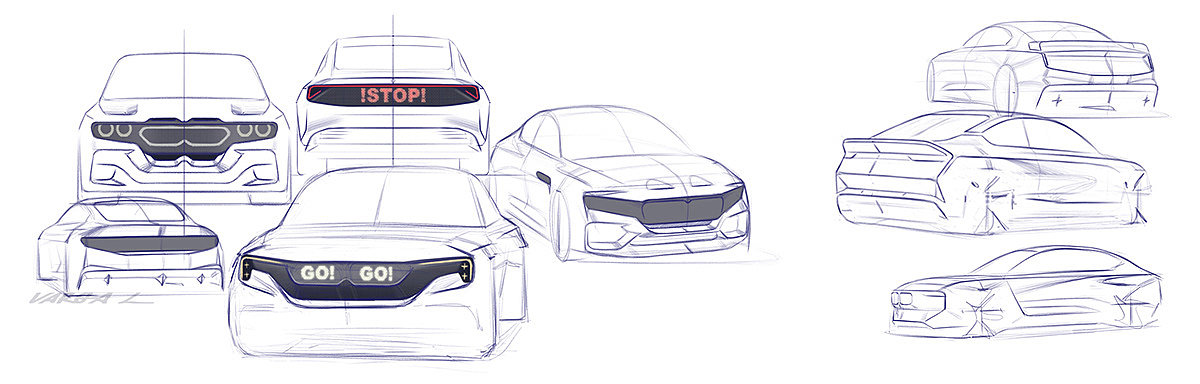 BMW M2，Automobile design，Hand drawn，