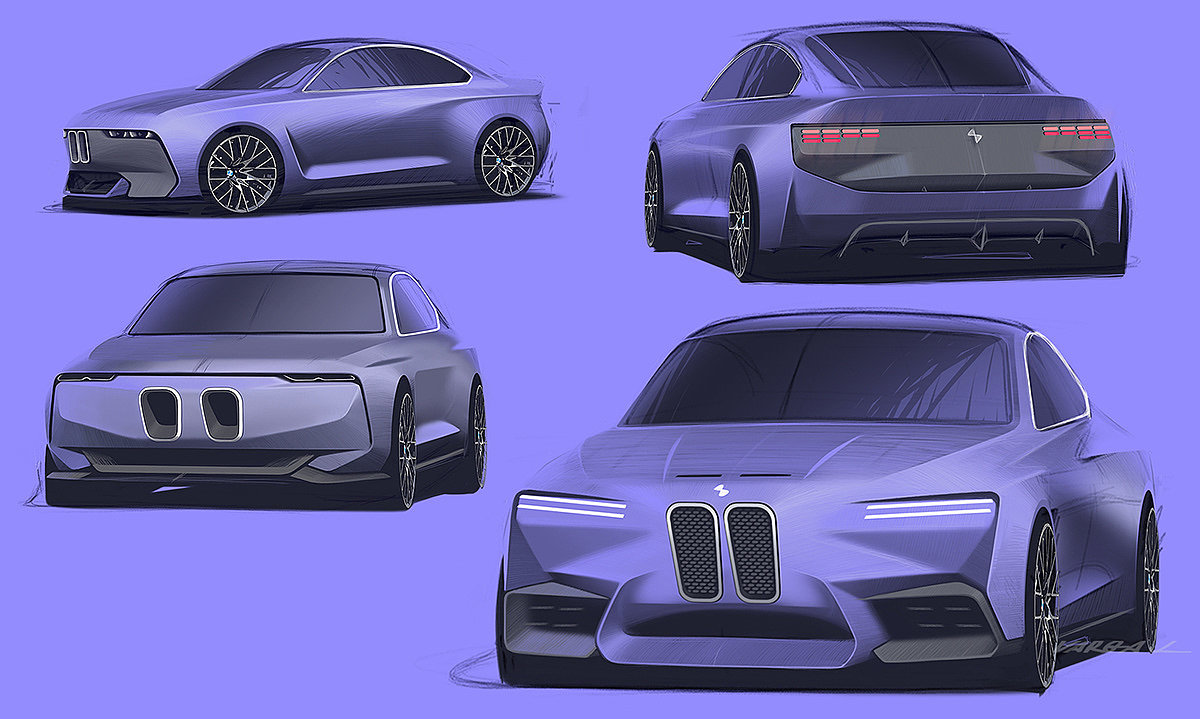 BMW M2，Automobile design，Hand drawn，