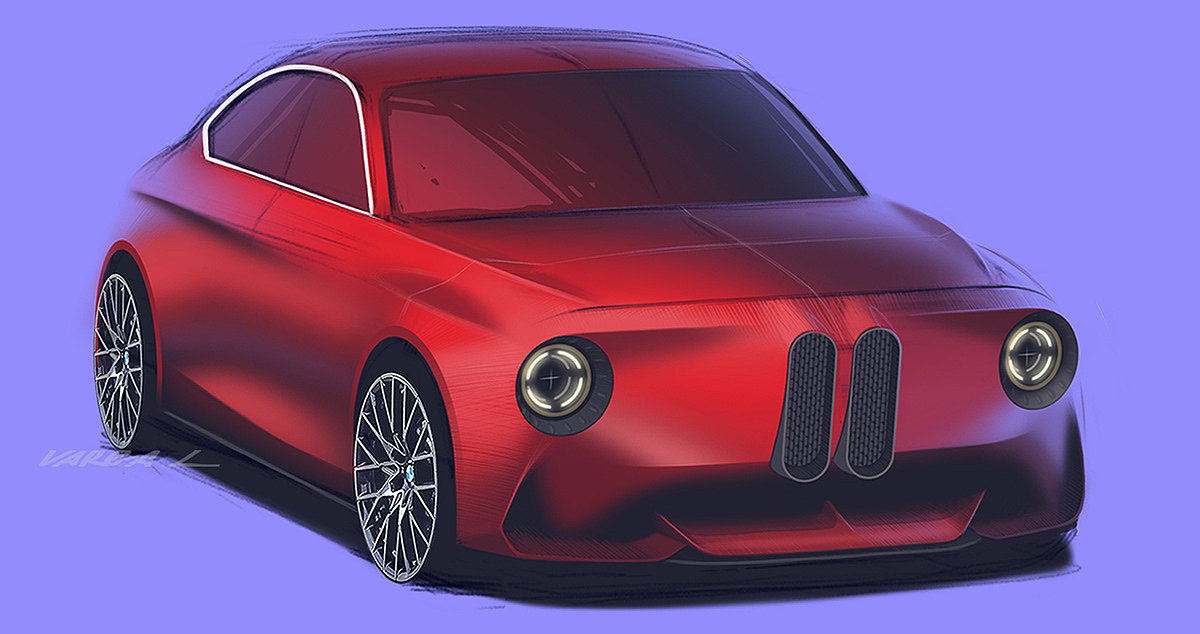 BMW M2，汽车设计，手绘，
