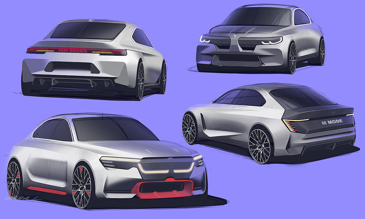 BMW M2，Automobile design，Hand drawn，
