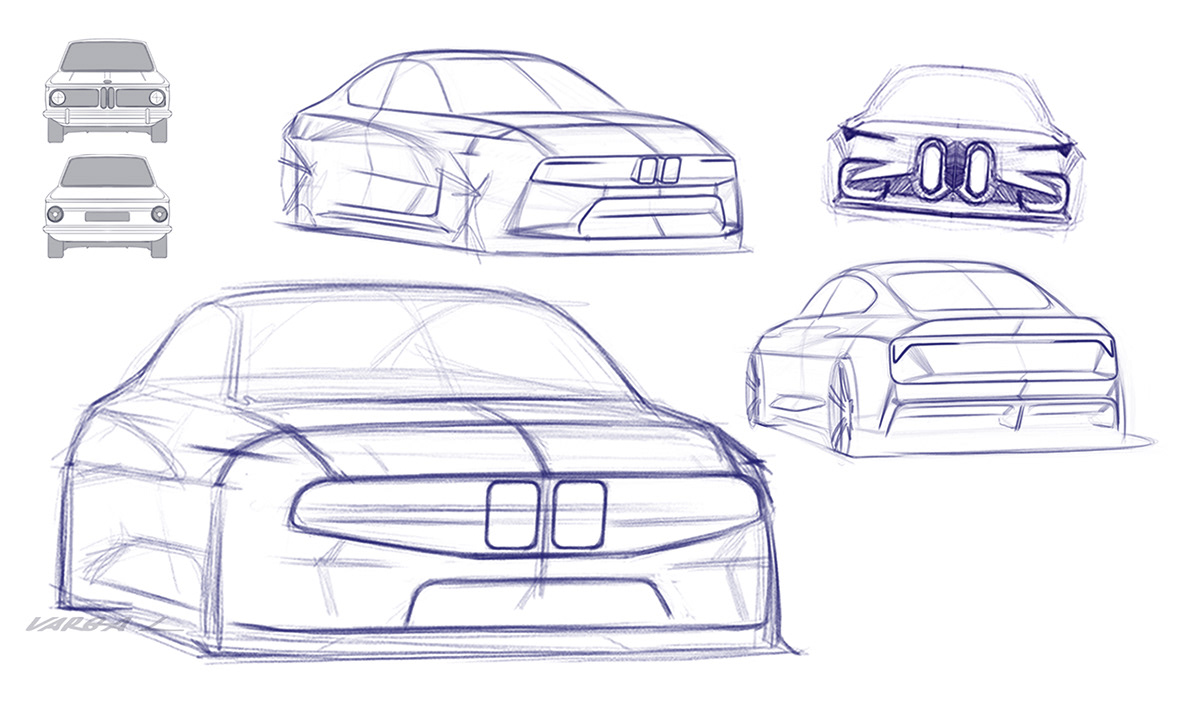 BMW M2，Automobile design，Hand drawn，