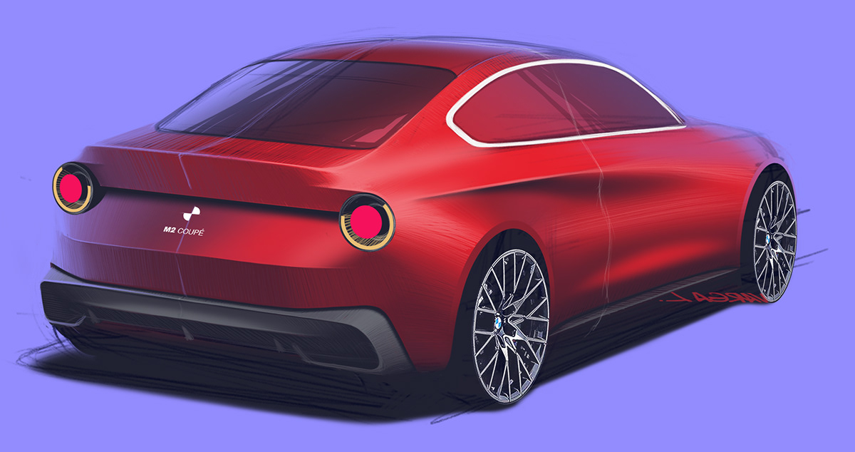 BMW M2，Automobile design，Hand drawn，
