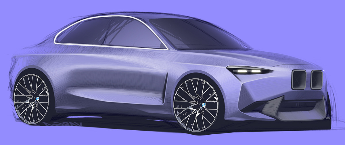 BMW M2，Automobile design，Hand drawn，