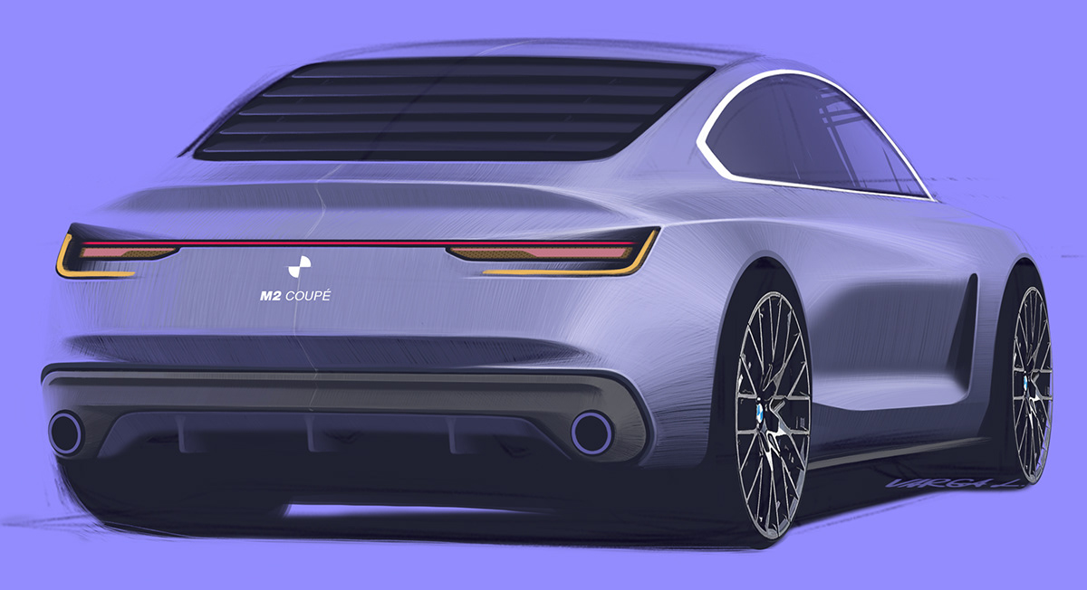 BMW M2，Automobile design，Hand drawn，