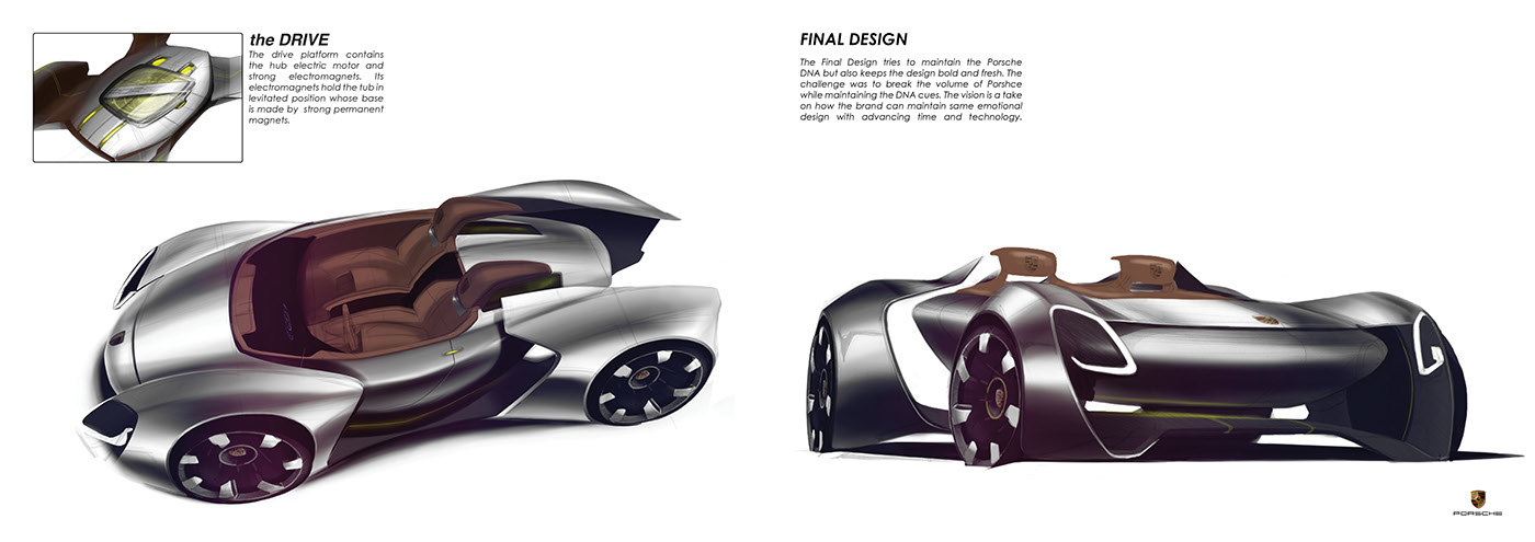 Porsche，automobile，Hand drawn，